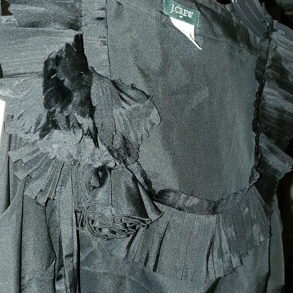 J. Crew Black Ruffle Sleeveless Blouse - Picture 3 of 4